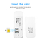 สีขาว MINI แบบพกพา 4G USB Dongle Cat4 ซิมการ์ดสล็อต Wifi Dongle